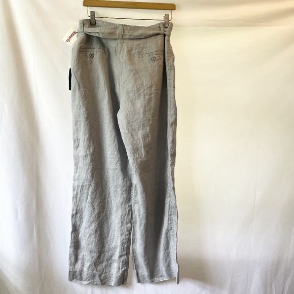 NWT Adrienne vittadini 100% Linen Pants Size 14 Blue Gray - Picture 2 of 10